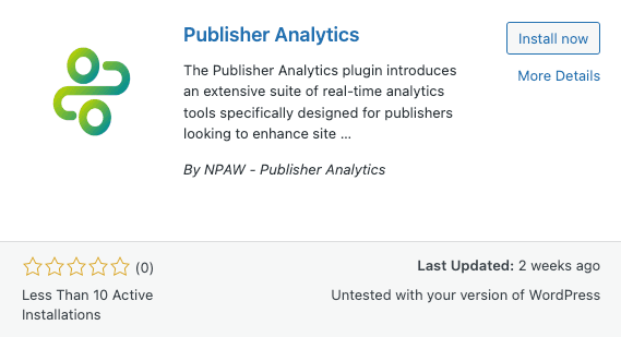 Publisher Analytics Plugin